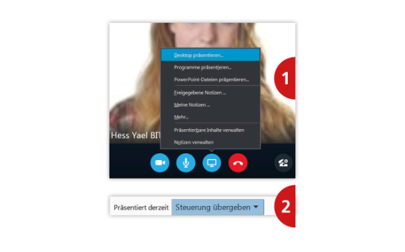Screenshot Skype for Business Desktop sharen