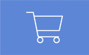 Bestellung (Wagen als Warenkorb - Hintergrund blau)